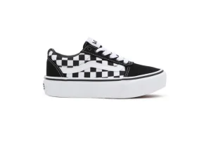 Donna Vans Sneakers Ward Platform A Scacchi Black White