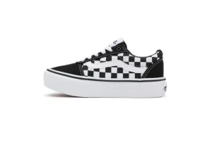 Donna Vans Sneakers Ward Platform A Scacchi Black White